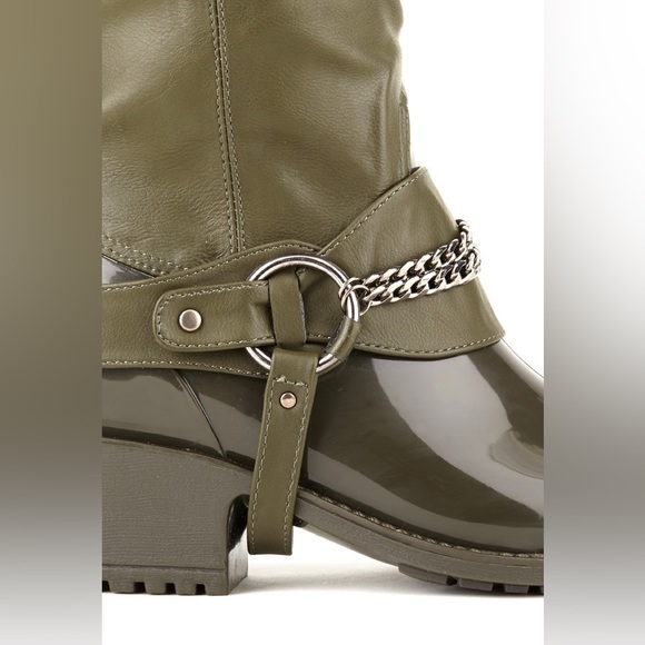 JUSTFAB Olive Green Burning Man Knee-Length Boots UK 7 US 9 - Picture 4 of 7